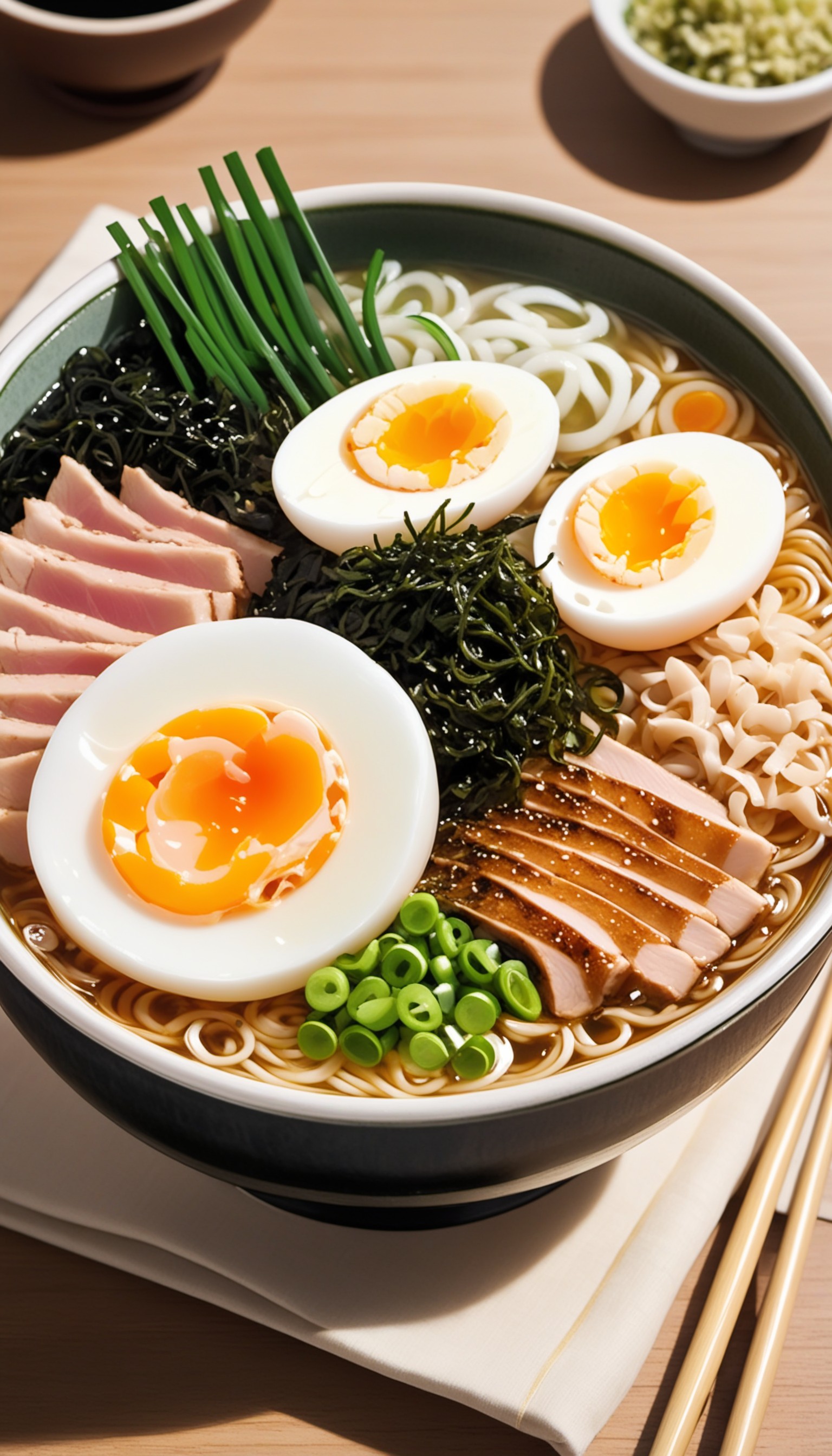 bowl of steaming hot ramen noodles, with a variety of toppings including sliced pork, boiled egg, gr XL 0.jpg